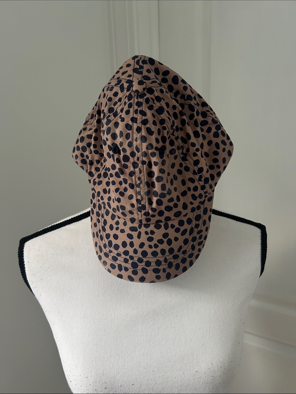 Ann Taylor Brown and Black Polka Dot Baseball Cap
